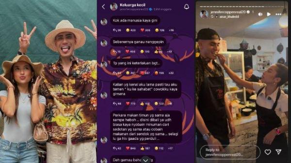 Momen menyuapi timun bekas gigitannya ke Aisar Khaled disorot, Jennifer Coppen berikan klarifikasinya.