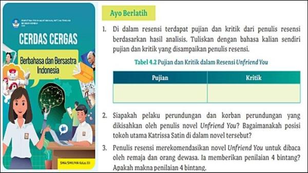 Kunci Jawaban Bahasa Indonesia Kelas 12 Halaman 125 Kurikulum Merdeka, Ayo Berlatih: Resensi Novel