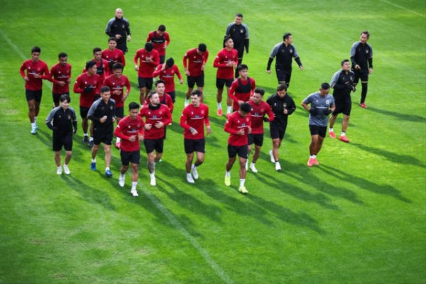 Timnas Indonesia saat pemusatan latihan di Turki. <div class=
