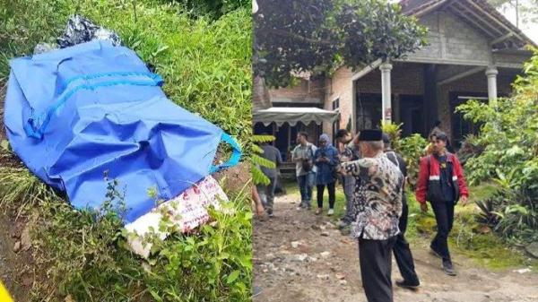 Kondisi tas koper yang berisi jasad wanita koban mutilasi dan Suasana rumah ibu kandung korban di Desa Sidodadi, Kecamatan Garum, Kabupaten Blitar, Jumat (24/1/2025). 