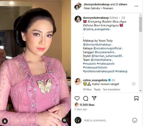 Celine Evangelista dapat gelar kehormatan dari Keraton Solo.