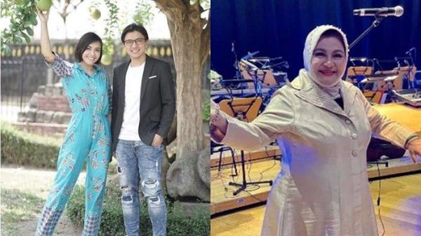 (kiri)Enrico Tambunan dan Denada Tambunan. (kiri) Emilia Contessa semasa hidup. Anak kandung Emilia Contessa, Enrico Tambunan yang kini tinggal di Australia, meminta pemakaman ibunya diundur, berharap bisa melihat terakhir kali