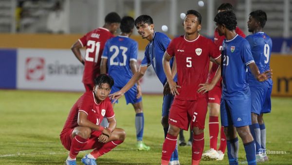 Suasana pertandingan Timnas U-20 Indonesia melawan Maladewa pada Grup F kualifikasi Piala Asia U-20 di Stadion Madya Jakarta, Rabu (25/9/2024). Pada pertandingan tersebut Indonesia berhasil menghempaskan perlawanan Maladewa dengan skor 4-0. TRIBUNNEWS/HERUDIN