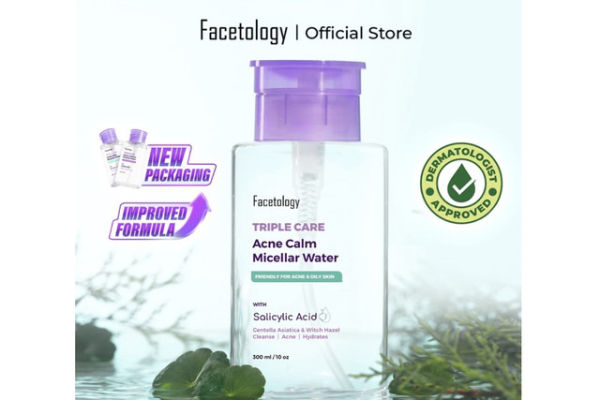 Facetology Triple Care Acne Calm Micellar Water. Sumber: shopee.co.id/facetologyofficial