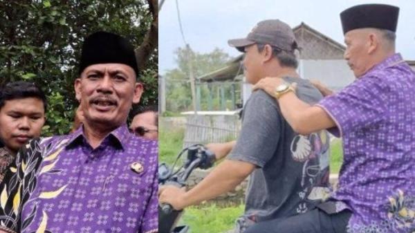 KONTROVERSI KADES KOHOD - (Kiri) Kepala Desa Kohod, Arsin, menghindari wawancara wartawan usai debat dengan Menteri ATR Nusron Wahid, Jumat (24/1/2025) dan Arsin saat meninjau area laut yang memiliki SHGB dan SHM, di Desa Kohod, kabupaten Tangerang, Banten, Jumat (24/1/2025) (Kanan).