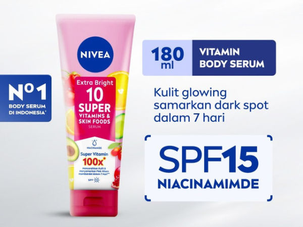 Nivea Extra Bright Radiant & Smooth 8 Superfoods Body Lotion 190 ml. Sumber: tokopedia
