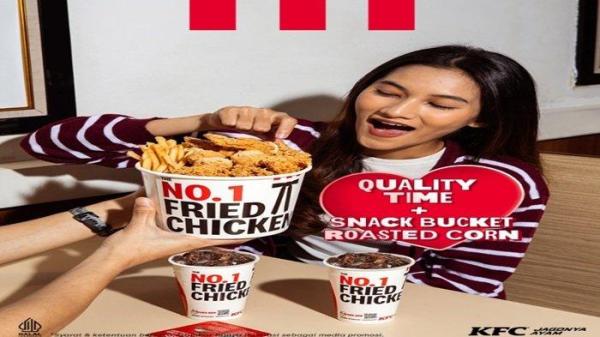 PROMO KFC - santai bareng si dia makin spesial dengan Promo KFC Snack Bucket Roasted Corn besok Senin (17/2/2025).