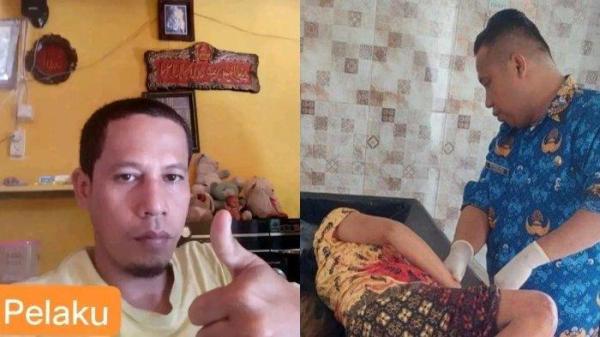 PNS TUSUK ISTRI: Sosok Ronald Entengo (kiri) pelaku penikaman di Desa Patoameme, Kecamatan Botumoito, Kabupaten Boalemo, Gorontalo dan Nirpan Dulambuti (kanan) saat dirawat di Rumah Sakit Tani dan Nelayan (RSTN) Kabupaten Boalemo, Senin (17/2/2025). <div class=