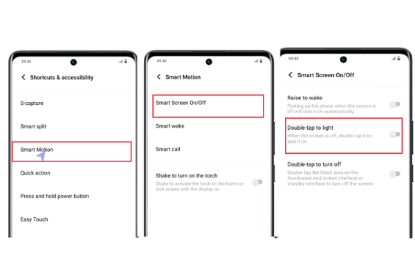 Ilustrasi cara mengaktifkan ketuk layar 2 kali di Vivo untuk menghidupkan layar.