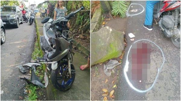 KECELAKAAN MAUT - Kondisi Korban Lakalantas Maut di Jalan Sea, Malalayang, Kota Manado, Sulawesi Utara, Kamis 20/2/2025 pagi. Penegndara motor meninggal di TKP.