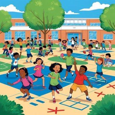 ilustrasi schoolyard