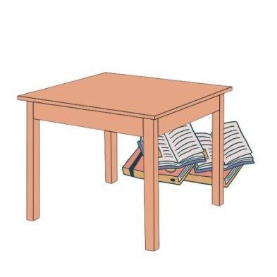 ilustrasi behind the table