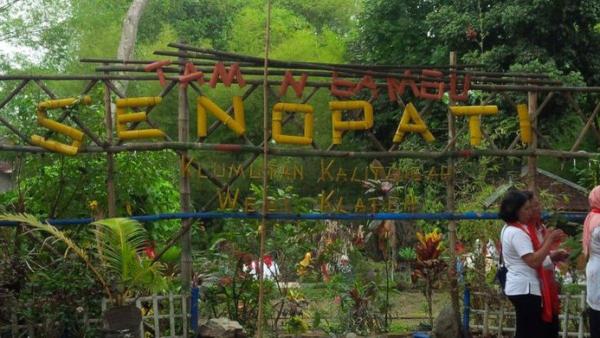 Taman bambu Senopati di tepi Sungai Pandes Desa Kalitengah, Kecamatan Wedi, Kabupaten Klaten, Jawa Tengah, Kamis (8/11/2018).