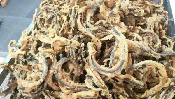 OLEH-OLEH KLATEN - Ilustrasi keripik belut dari Keripik Mbok Sajinem. (INSTAGRAM/ Keripik Mbok Sajinem)