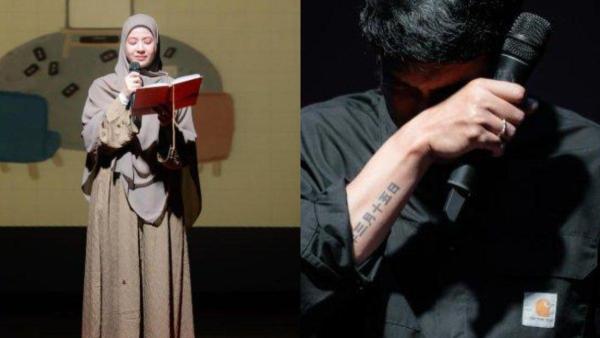DESTA BACA PUISI - Natasha Rizky sempat syok dan tak menyangka jika Desta akan menangis saat bacakan puisi karyanya.
