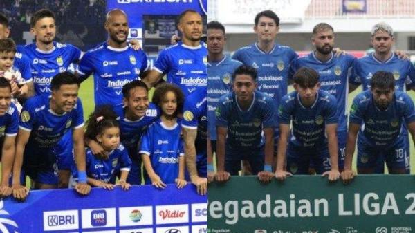 PERSIB DAN PSIM - Kolase foto skuad Persib Bandung (kiri) dan PSIM Yogyakarta (kanan) sebelum pertandingan (TribunJabar/Gani Kurniawan, TribunJogja/Almurfi Syofyan)