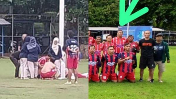 BEJO MENINGGAL DUNIA - Detik-detik legenda Persebaya sekaligus pelatih Deltras FC, Bejo Sugiantoro mengalami kolaps saat fun footbal di Lapangan SIER, Selasa (25/2/2025). dan Bejo Sugiantoro sebelum memulai fun football