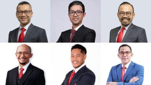 TERSANGKA KORUPSI PERTAMAX - (Kiri ke kanan atas) Direktur Pemasaran Pusat dan Niaga PT Pertamina Patra Niaga, Maya Kusmaya; VP Trading Operation PT Pertamina Patra Niaga, Edward Corne; dan Dirut PT Pertamina Patra Niaga, Riva Siahaan. (Kiri ke kanan bawah) Direktur Optimasi Feedstock & Produk PT Kilang Pertamina Internasional, Sani Dinar Saifuddin; VP Feedstock PT Kilang Pertamina Internasional, Agus Purwono; dan Dirut PT Pertamina International Shipping, Yoki Firnandi. Keenam petinggi Pertamina ini telah ditetapkan sebagai tersangka kasus korupsi tata kelola minyak mentah di Pertamina periode 2018-2023. Akibat perbuatan mereka, negara merugi hingga Rp193,7 triliun.