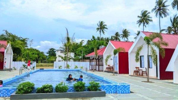 Potret tempat permandian atau kolam renang khusus pengunjung di Lumbung Uti Asmoro