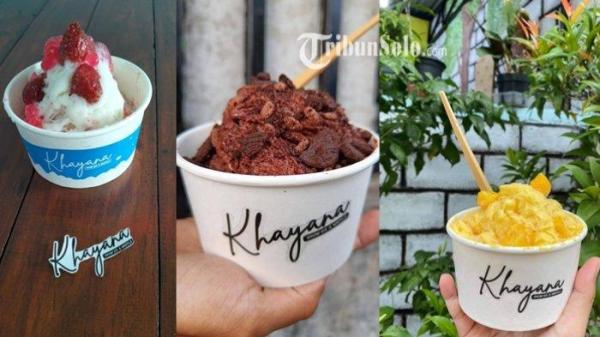 Menu es krim salju Khayana Snow Ice & Waffle.
