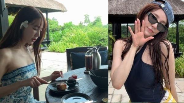 ARTIS KOREA LIBURAN - Foto artis Korea Selatan, Yoon Eun Hye, saat liburan di Bali, diolah dari Instagram @y1003_grace, Jumat (7/3/2025). <div class=