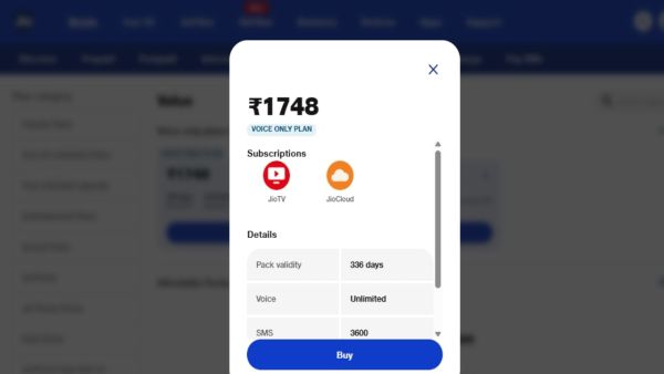 Jio 1748 plan details