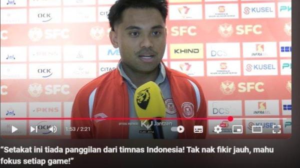 Saddil Ramdani diwawancarai pasca mengawal Sabah FC di Liga Malaysia melawan Selangor pada Kamis (27/2/2025). (YouTube Harimau Malaya - 28/2/2025)