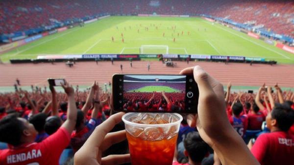 PERTANDINGAN LIGA INDONESIA: Ilustrasi para suporter sedang memberikan dukungan untuk tim Bali United.