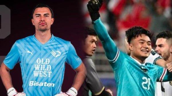 TIDAK MINDER - Ernando Ari, kiper Persebaya (kanan). Ernando mengaku tidak minder bersaing dengan kiper lain di Timnas Indonesia seperti Emil Audero (kiri).
