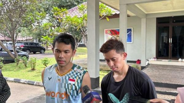 PERSIAPAN ALL ENGLAND - Ganda putra Indonesia, Fajar Alfian/Muhammad Rian Ardianto, melakukan persiapan di Pelatnas PBSI Cipayung, Jakarta Timur, Rabu (19/2/2025). Persiapan itu dilakukan jelang tampil di All England 2025.