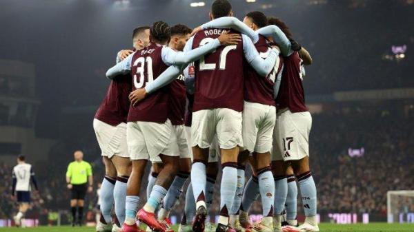 Selebrasi skuad Aston Villa usai kalahkan Tottenham Hotspur dengan skor 2-1 di Piala FA 2024/2025 di Villa Park pada Senin (10/2/2025) dini hari WIB. (Website Aston Villa)