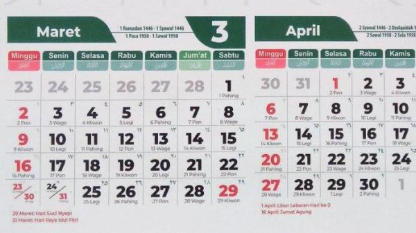 Kalender maret 2025