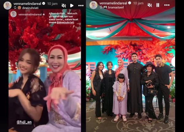 KOMPAK JOGET TIKTOK - Kolase kebersamaan Fuji bersama keluarga Verrel Bramasta dari capture instagram, Senin (17/3/2025).