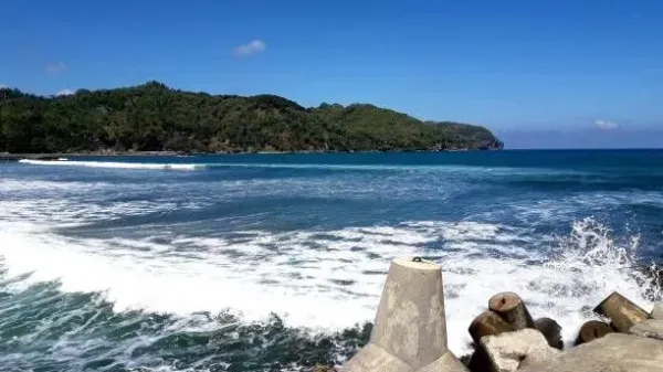Beutiful wallpaper background of Jetis Beach Cilacap Central Java Indonesia