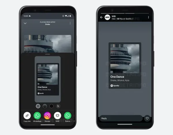 Share lagu dari Spotify ke status WhatsApp