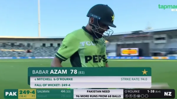  Babar Azam Hit 78 Runs Against New Zealand in Nz vs Pak 1st Odie   