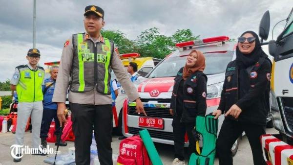 PERSIAPAN ARUS MUDIK - Apel Satgas Quick Respon Terpadu di Rest Area 487 B, Boyolali Jumat (7/3/2025). Diprediksi, musim mudik lebaran nanti, jumlah kendaraan yang melintasi tol Semarang -Solo meningkat hingga 20 persen.