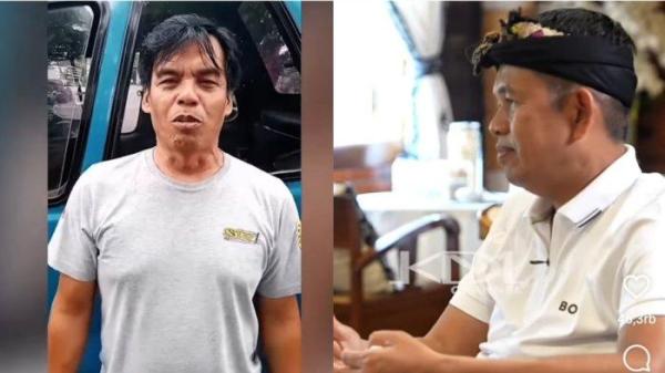 (Kiri) Emen Hidayat, sopir angkot Puncak, Bogor yang bongkar pemotongan bantuan Gubernur Jabar Dedi Mulyadi mendadak menciut, ngaku masalah sudah selesai, (kanan) Dedi Mulyadi minta oknum yang potong bantuan ke sopir angkot puncak diselidiki