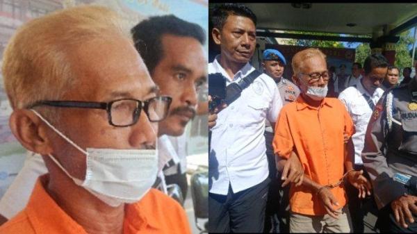DIGIRING – Marno, pelaku pembunuhan Agus saat digiring aparat kepolisian di Mapolres Gianyar, Senin (7/4). Marno dijerat pasal 340 dengan ancaman hukuman mati atau 20 tahun penjara. 