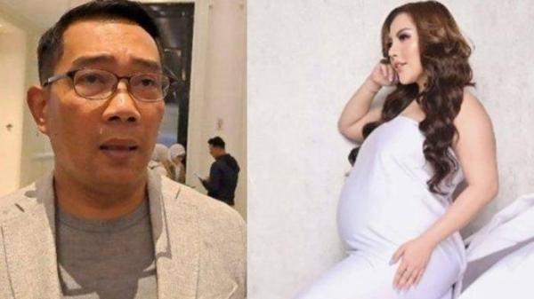 ISU PERSELINGKUHAN - Kolase foto Ridwan Kamil (kiri) dan Lisa Mariana saat hamil (kanan).