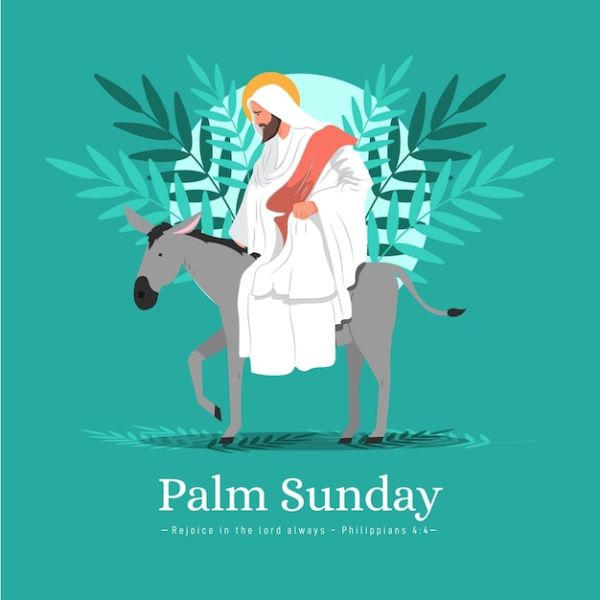 Flat palm sunday illustration