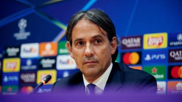 PRA LAGA - Pelatih Inter Milan Simone Inzaghi dalam sesi konferensi pers sebelum pertandingan menghadai Barcelona pada leg pertama semifinal Liga Champions 2024/2025, Rabu (30/4/2025). (Website Inter - 1/5/2025)