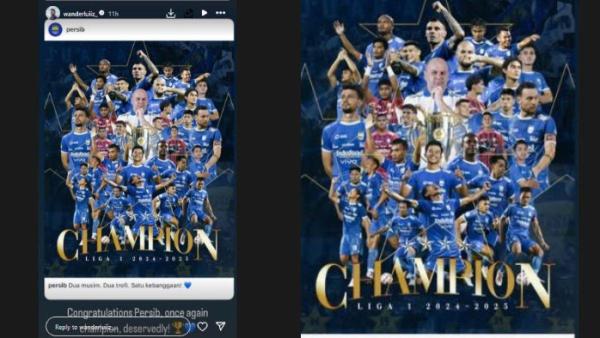 KODE WANDER LUIZ - Potret Wander Luiz tebar kode A1 untuk Persib Bandung di InstaStorynya.