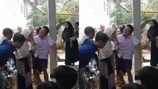 PEMUKULAN - Tangkapan layar video viral nenek bernama Asyah (76) dituding penculik anak hingga dipukuli warga. Padahal dirinya hanya minta tolong karena kelelahan jalan usai ambil uang pensiunan mendiang suami, Minggu (4/5/2025).