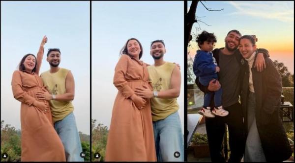 Mom-to-be Gauahar Khan flaunts baby bump; Zaid Darbar kisses her as the couple announce second pregnancy