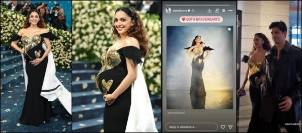 Sidharth Malhotra comforts nervous mom-to-be Kiara Advani, calls her and their baby 'Bravehearts' after her glamorous Met Gala debut