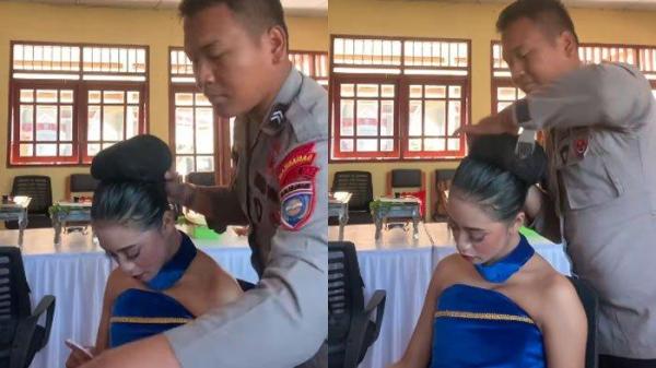 POLISI JAGO MERIAS - Sosok Bripda Adi Qori Kurniawan. Polisi yang jago merias hingga viral di media sosial, dikutip Selasa (6/5/2025).