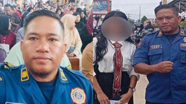 AMBIL RAPOR SISWA - Yosef, seorang petugas pemadam kebakaran di Sintang, mendapat tugas mewakili orang tua seorang siswi SMK mengambilkan rapor. Yosef mengaku pertama kalinya ditugaskan secara resmi untuk mewakili warga sebagai wali murid.