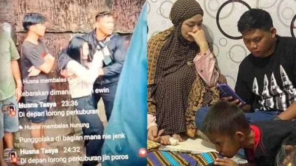 BERPELUKAN - Tampang pacar ibu yang 4 anaknya tewas kebakaran. Sang suami geram melihat keduanya berpelukan saat jasad anak-anak mereka dievakuasi.