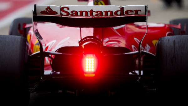 Ferrari F1 car with rear light lit